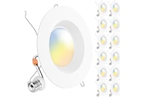 SUNCO LIGHTING Sunco 12 Pack 6 Inch LED Recessed Light, Retrofit Downlight Can Lights for Ceiling, Baffle Trim, 1050 LM, 13W (75W Equivalent), Selectable CCT 2700K/3000K/3500K/4000K/5000K, Dimmable, Damp Rated UL