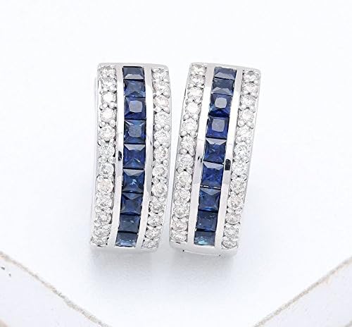 EMILY BLUE SAPPHIRE &amp; DIAMOND EARRINGS IN 18K GOLD