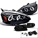 Acura RSX Black Dual Halo LED Projector Headlights+Smoke Fog Lights