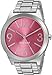 Nine West Women's NW/1585PKSB Hot Pink Dial Silver-Tone Bracelet Watch