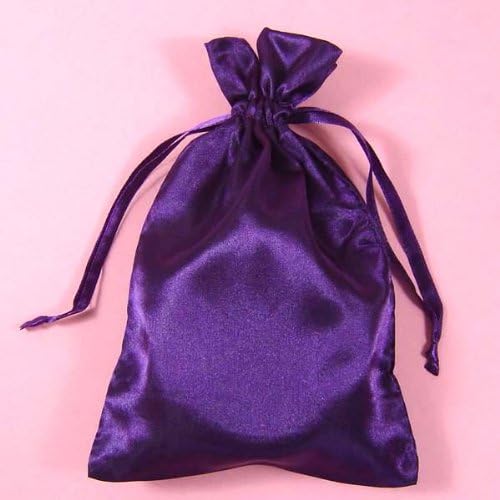 10 Purple 5"x 8" Satin Drawstring Pouches with Free Shipping