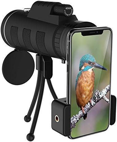 Monocular Telescopes, 12X50 High Night Vision Waterproof Spotting Scopes for Adults with Phone Clip and Tripod for Cell Phone-for Bird Watching,Hunting,Camping,Hiking,Outdoor,Surveillance
