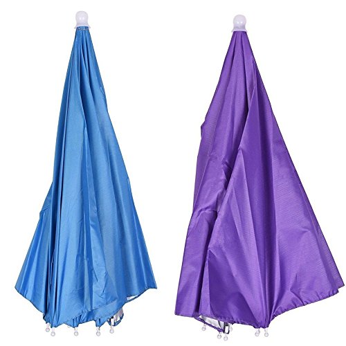 Head Headband Umbrella Hat, Folding Headwear 26” Elastic Headband Sun Rain Gardening Umbrella Hat Cap for Party, Fishing Campaing (Purple) - Thumbnail 5