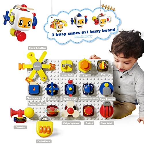 TOP BRIGHT Montessori Busy Board Plus Busy Cube for Toddlers 13