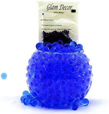 5 Packs Blue Glam Decor Water Beads? Aqua Gems Bio Gel Balls Crystal Soil Wedding Vase Decoration by Glam Decor Water Beads?