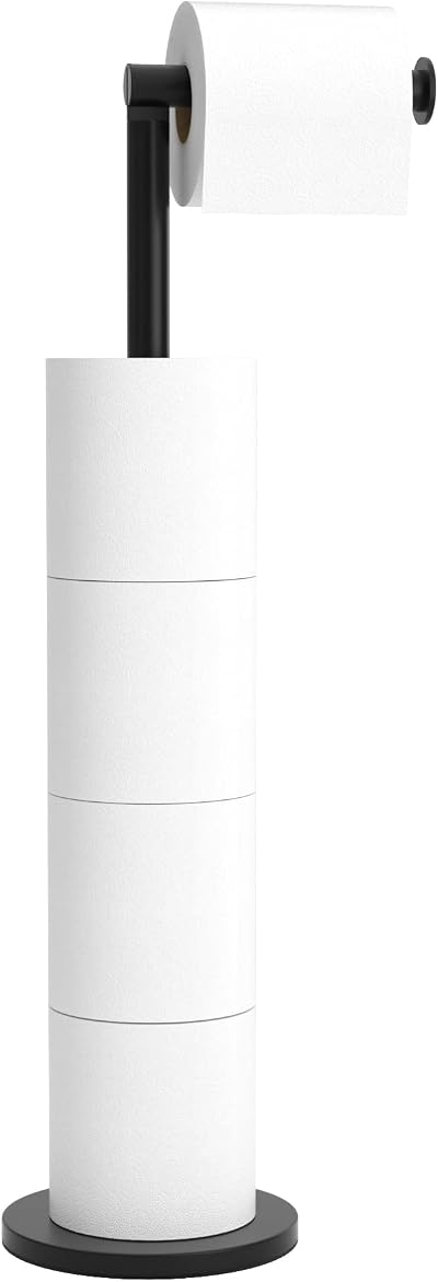 Niffgaff Free-standing Toilet Roll Holder Stainless Steel Matte Black