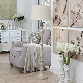 60" Floor Lamp - N/a White Farmhouse Nautical Coastal