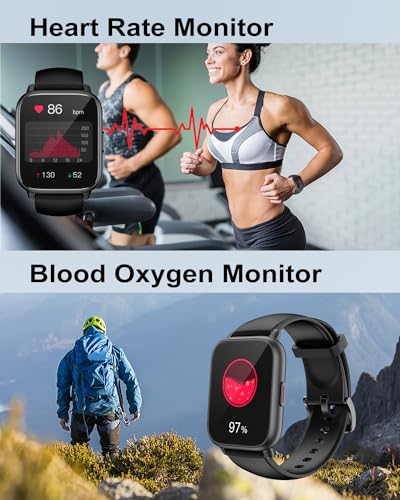 RUIMEN Smartwatch with Calls, Smart Watch Receive Call and Voice Assistant, Smartwatch Woman Man with Pedometer Blood Oxygen Waterproof IP68 100+ Sports Modes Activity Bracelet