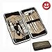 12PCS Big Smile Nail Care Personal Manicure & Pedicure Set, Leather Travel & Grooming Kit, Tool Clipper By Binnbox