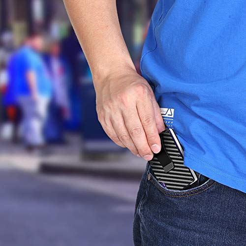 PESTON Minimalist Carbon Fiber Wallet and Money Clip RFID Blocking Card Holder - Thumbnail 6
