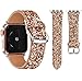 Greaciary Glitter Bling Band Compatible for iWatch Band 38mm 40mm,Leather Luxury Shiny Sparkle Strap Wristbands Women Replacement for iWatch Series 5/4/3/2/1