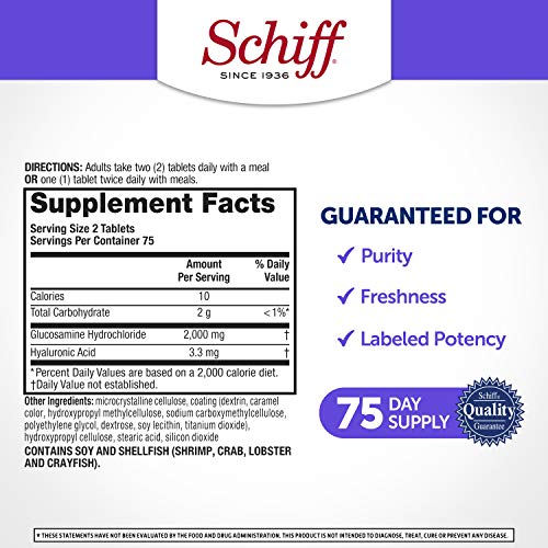 Schiff Glucosamine With Hyaluronic Acid, 2000mg Glucosamine, Joint Care