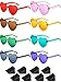 8 Pairs Heart Shaped Sunglasses Rimless Candy Color Party Heart Glasses Love Frameless Tinted Eyewear for Women Men, 8 Colors