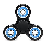 Cppslee Hands Fidget Spinner Toy Stress Reducer- Perfect For ADD, ADHD, Anxiety, and Autism Adult Children (Black + blue)