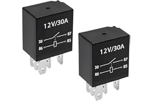 KVAEY 4 PCS 30A Starter Relay, 5 Pin 12 V Multi-Purpose Relays, Waterproof Heavy Duty Auto Relay, Automotive Engine Standard Relays Replacement Parts, Universal Car Accessories (5Pin, 2PCS)