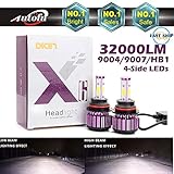 New Arrival Car Headlight Bulb 9004 HB1 LED 4-Side High-Low Dual Beam Super Bright - 32000/16000 Lumens 6000K Pure Cool White Plug n Play Fog/Head Light Replacement