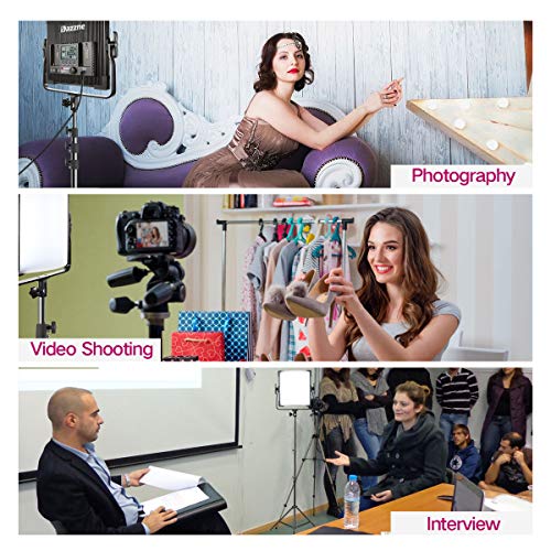 Bi-Color LED Video Lighting Kit Photography Panel 3000K-8000K 45W 19000 Lux TLCI 96 Dimmable for Studio YouTube Video Shooting Film Photo Twitch Live Stream Vlog Green Screen Lighting High Brightness