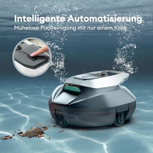 Ultenic Pooleco 10s Pool Robot Battery with 3 Motors, 90 Min, 80 ㎡, Remote Control and App Control, Automatic Parking, Suitable for All Types of Swimming Pool Surfaces