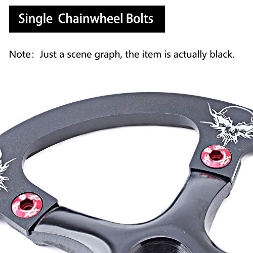 Saiper 10pcs M8 Single Bike Chainring Bolts 7075 Aluminum Alloy Bicycle Crankset Nuts Chainwheel Screws Fit for Road Bike, Mountain Bike, BMX, MTB, Fixie - Thumbnail 5