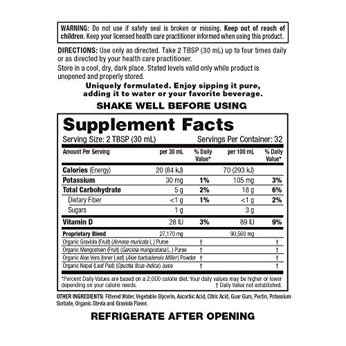 Dynamic Health Graviola Blend | Juice Formulated with 100% Organic Graviola, Mangosteen, Aloe Vera & Nopal | Vegetarian, Gluten-Free, BPA-Free | 32oz - Thumbnail 2