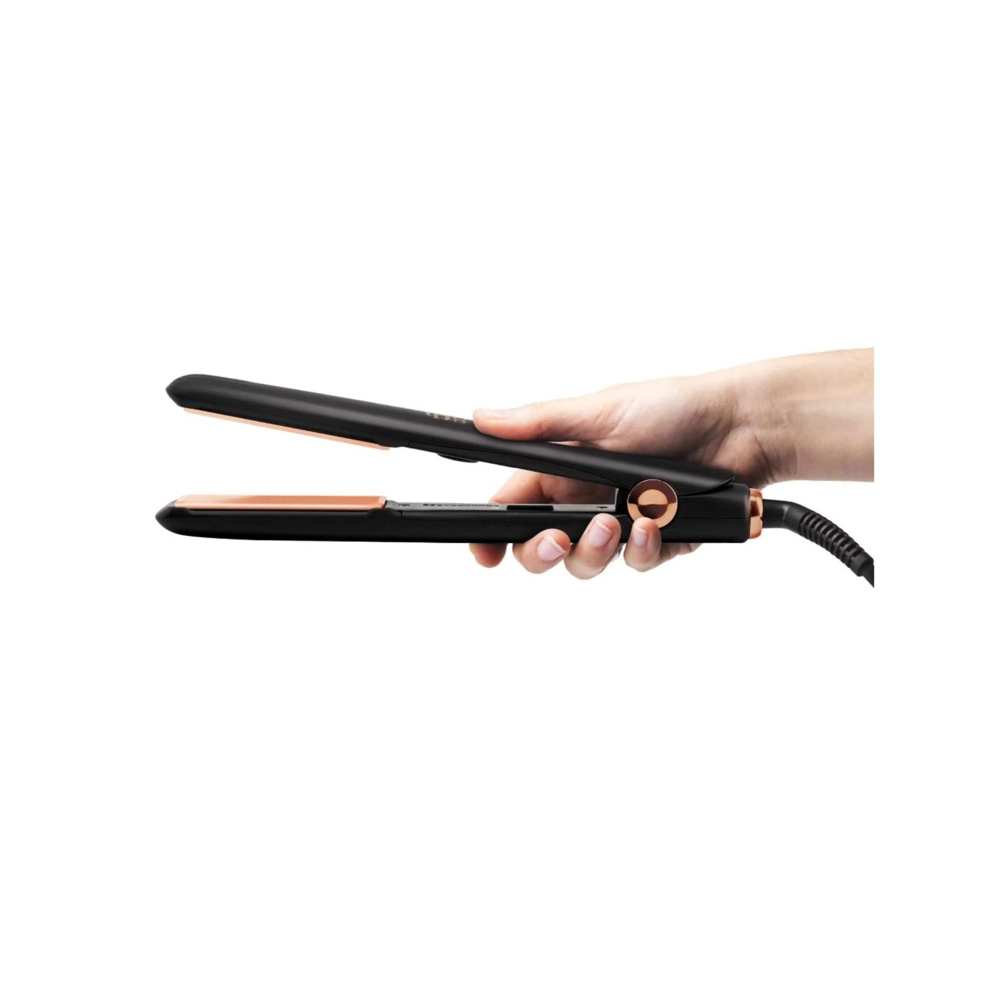Elchim 8th Sense Styler: Hair Straightener with Titanium & Ceramic Plates, Dual-Universal Voltage, Flat Iron with 11 Heat Settings, Travel Bag Included, Black