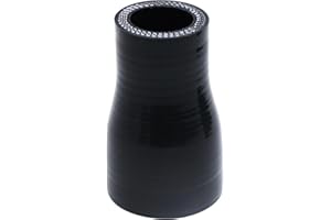 MAYSPARE Universal automotive silicone hose, straight reducer, I.D. 1" to 1.5" (25mm to 38mm), Length 3" (76mm), thickness 0.18" (4.5mm), 80PSI max pressure