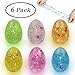 Clear Slime Crystal Putty Colorful Scented Stress Relief Toy Sludge Toys with Pearl and Beads in Easter Eggs (6 Pack)