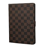 HM-ANT Luxury Fashion Grid Design PU Leather Case Cover Stand with Wake and Sleep Function for Apple Ipad Mini / Ipad Mini 2 3 with Retina Display + Free Screen Protector (Brown)