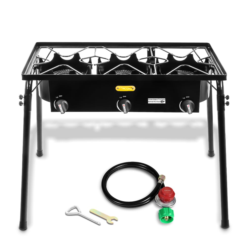 Photo 1 of ****REALLYYYY USED****Concord Triple Burner Outdoor Propane Stove Cooker w/Regulator, 3 Burner Stove Brewing Supply