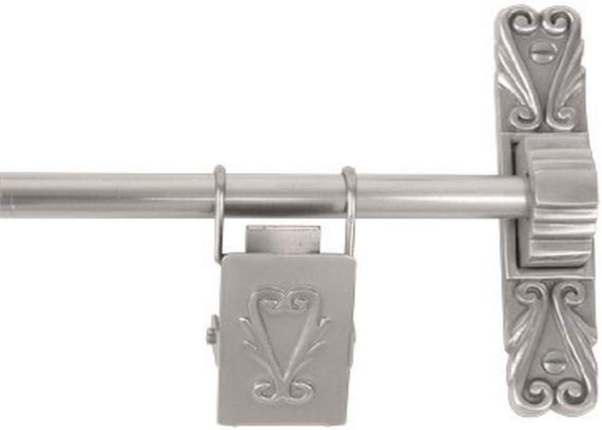 Brass Elegans 36TH1-PWT 36-Inch Pewter Finish Victorian Collection Solid Brass Tapestry Hanger with Three Victorian Clips