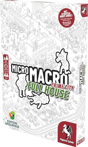 Pegasus Press , MicroMacro: Crime City - Full House , Board Game , Ages 12+ , 1-4 Players , 15-45 Minutes Playing Time Multicolor,PEG59061E 2