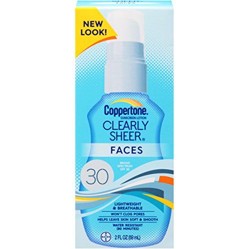 Coppertone ClearlySheer Faces Sunscreen SPF 30 Lotion, 2 Fluid Ounce