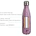 Y-Chen Double Walled Stainless Steel Vacuum Water Bottle, Portable Travel Sports Leak-Proof No Sweat Cola Shape Bottle,Keep Hot 12 Hours&Cold 24 Hours,17oz （500ml Purple-Pink