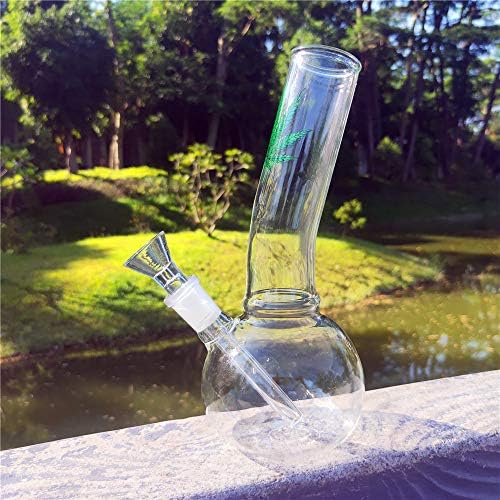 Blue Handcrafted Thick Glass Water Bottle 7.8 inch Tall 18mm Join Interface YH004