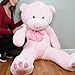 Yesbears 5 Foot Giant Teddy Bear Plush Pink ( Microfiber Bowtie )