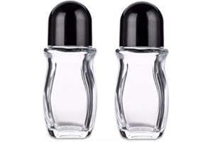 Wresty Roll On Glass Bottles For Essential Oils,2 Pcs Deodorant Bottles Perfume Roller Bottles Empty Deodorant Containers Roller Ball Bottles For Fragrance Cosmetics (50ml/1.69Oz)