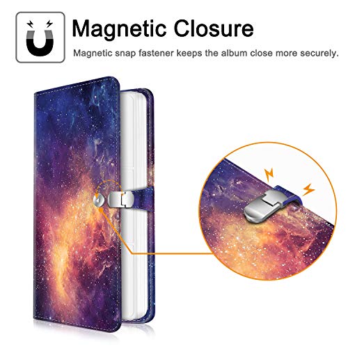 Fintie Wallet Photo Album for Fujifilm Instax - 108 Pockets [Snap Fastener] Photo Album for Fujifilm Mini 9 Mini 8+ Mini 90 Mini 26+, HP Sprocket, Polaroid Camera 3-Inch Film (Galaxy) - Thumbnail 4