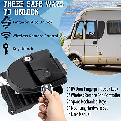 OPL5 RV Keyless Entry Door Lock with Fingerprint Handle Waterproof Lock Latch Handle Latch with