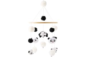 MAMIMAMI HOME Baby Crib Mobile Wooden Wind Chime Bed Bell,Neutral Baby Crib Mobile,Baby Mobile for Crib,Handmade Baby Mobile,Panda Baby Ceiling Mobile Baby Nursery Decoration