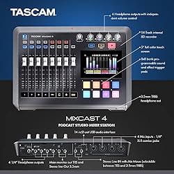 Tascam Mixcast 4 B Podcast Studio Mixer Station