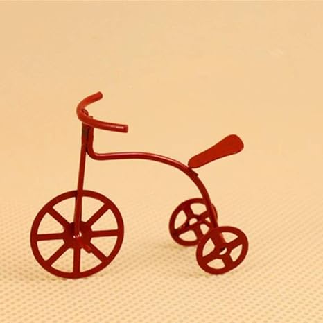 FidgetGear Mini Doll House Red Iron Art Bicycle for 1:12 Doll House Accessories Decoration