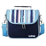 Goldwheat Waterproof Lunch Tote Insulated Lunch Bag Cooler Bag with 2 Detachable Liners and Shoulder Strap, Blue