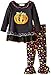 Bonnie Jean Little Girls Halloween Pumpkin Dresss Legging Outfit Black 2T-6X