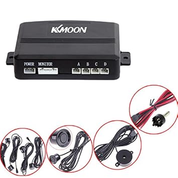 KKmoon Sistema de Aparcamiento Revés Reserva Alerta de Sonido  Sensores Negro