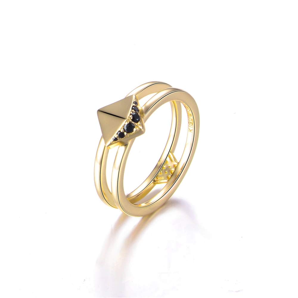 Kigu of London Sterling Silver 925 V.I.P Ring for Women Girls in 18k Gold Plating- A Gift Box Included