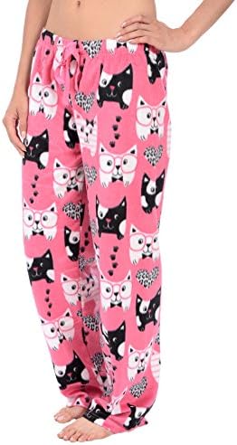 Cozy Loungewear Women's Printed Minky Fleece Pajama Pant With Plus Sizes