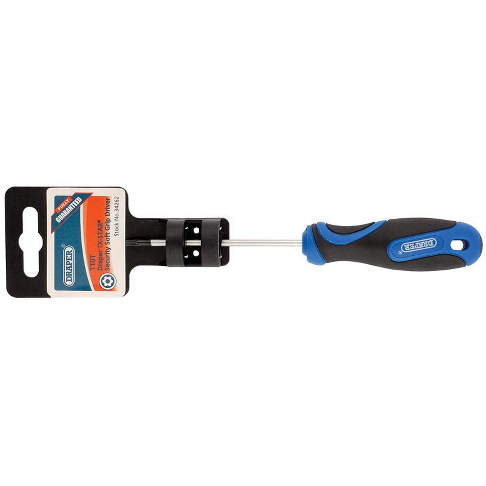 Draper 34262 Tx-Star T10 Tamperproof Security Screwdriver with Soft Grip , Blue