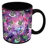 Funny Guy Mugs Space Cats Ceramic Coffee Mug, Black, 11-Ounce