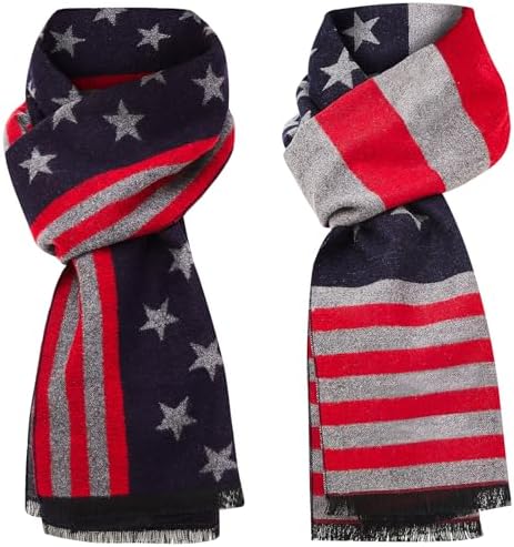 小物 MASU FRAG SCARF AZYOUNG USA Flag Men's Winter Warm Knitted Plant Cotton Plaid