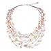 NOVICA Rose Quartz Peach Cultured Freshwater Pearl Silver Plated Beaded Necklace, 20.75